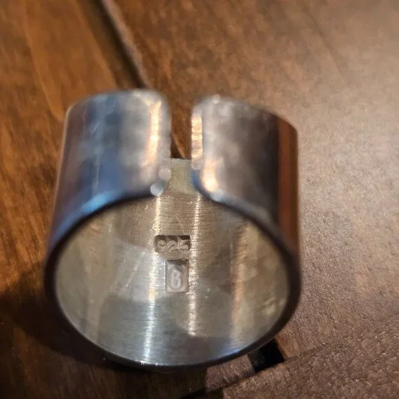 Sterling Silver and Dalmatian Jasper Ring, size 6.25 - Picture 5 of 7